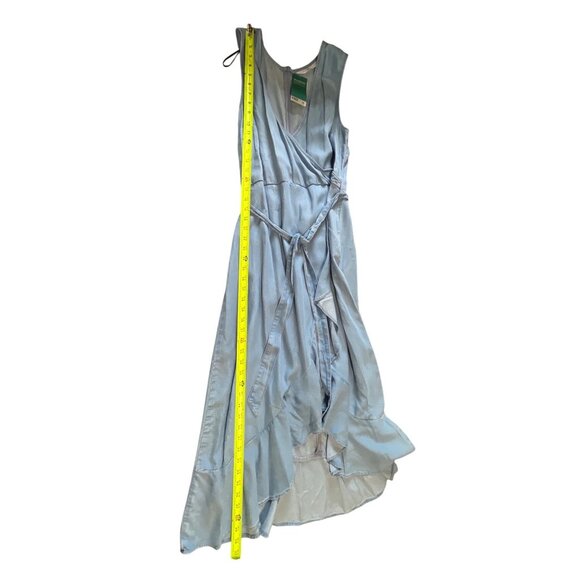 NEW H&M Conscious Womens Dress Size 10 Tencel Lyocell Blue Boho Vacation Resort - Picture 2 of 10